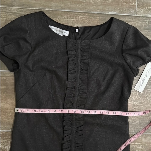 Maggy London charcoal grey Pleated Sheath Mini Dress - Picture 12 of 12